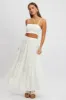 White Crop Cami Top Side Ruched Linen Blend sold by Ally Fashion