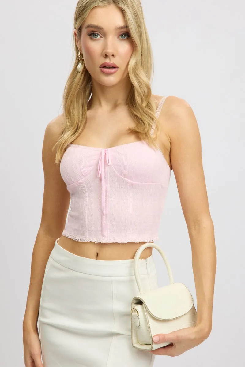 Pink Singlet Top Textured sold by Ally Fashion