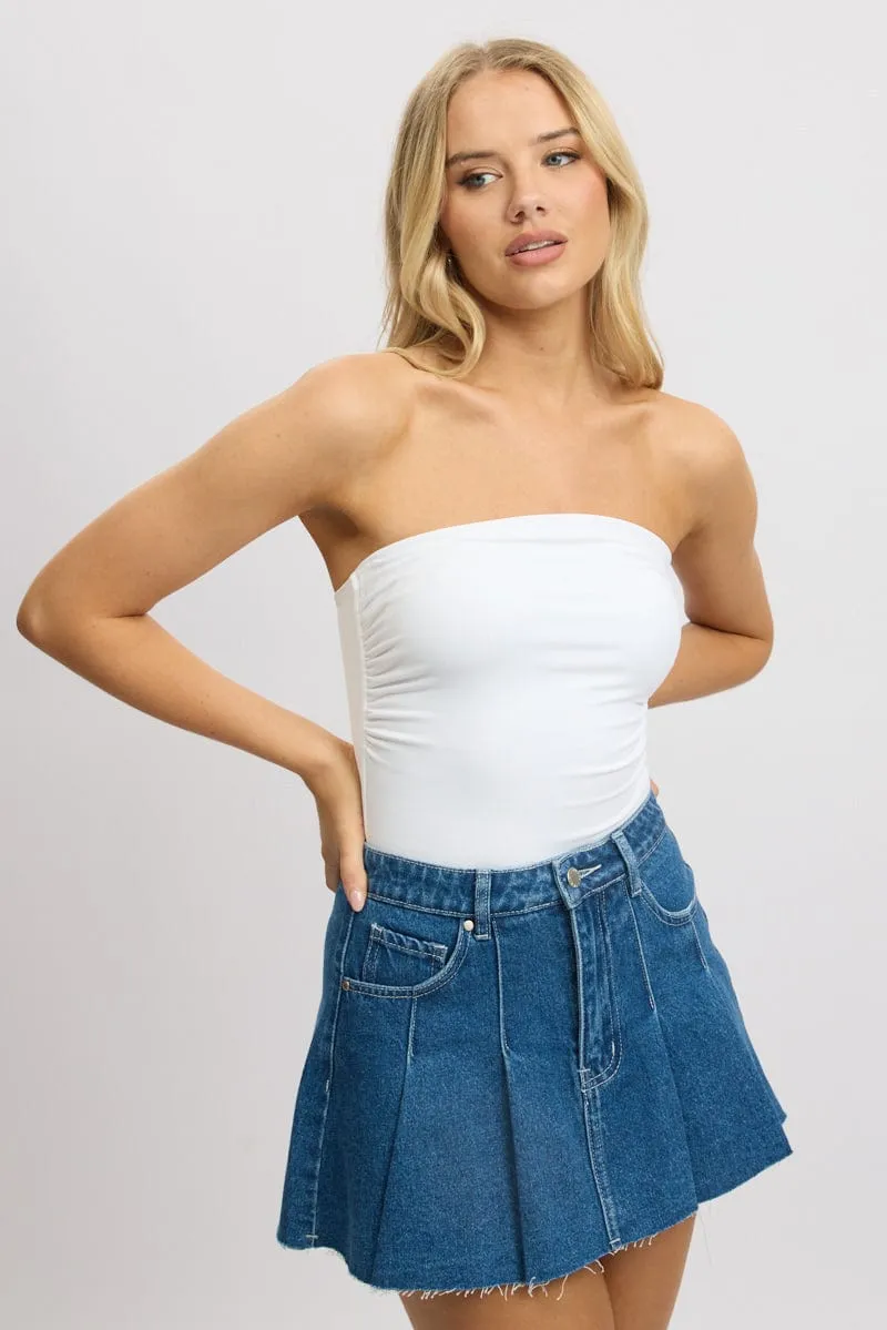 White Supersoft Bandeau bodysuit sold by Ally Fashion