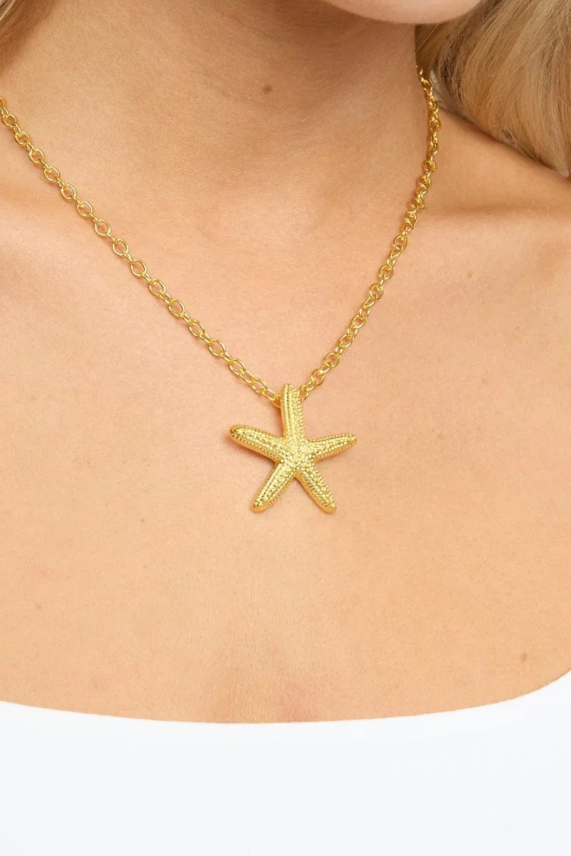 Gold Starfish Necklace sold by Ally Fashion product image thumbnail 2