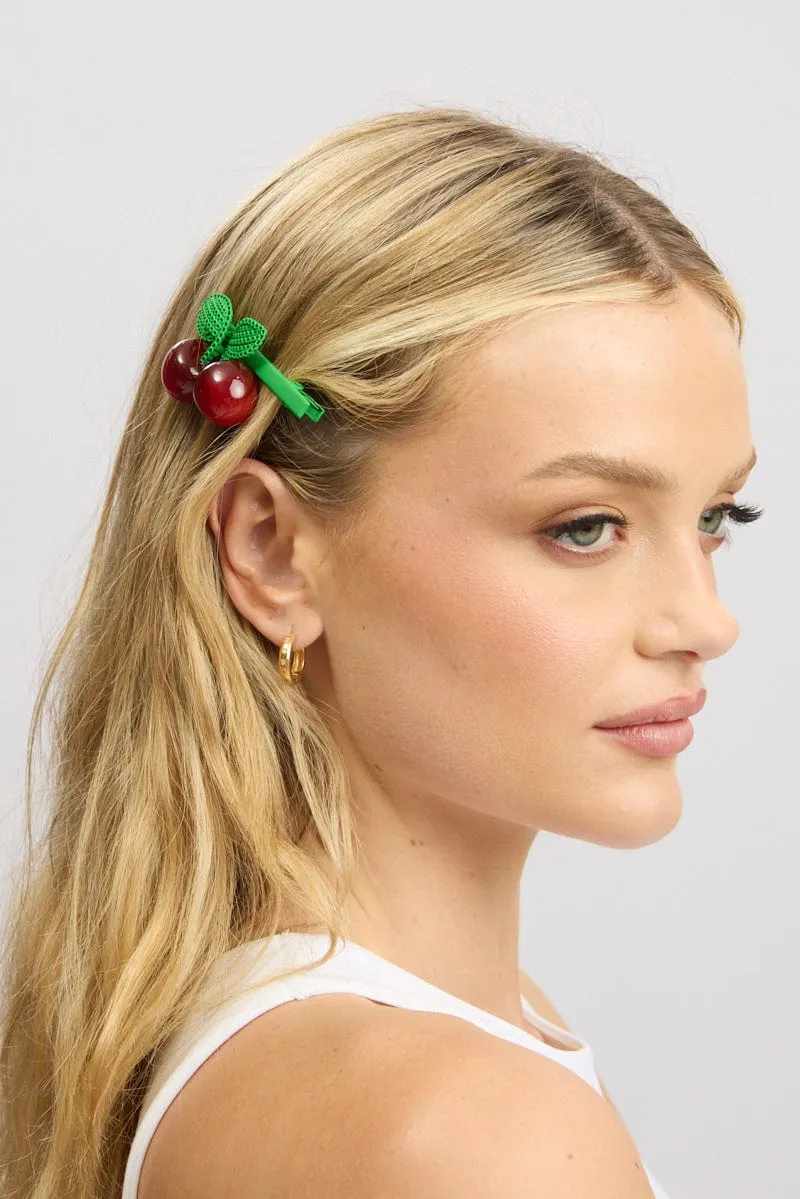 Red Cherry Hair Clip sold by Ally Fashion