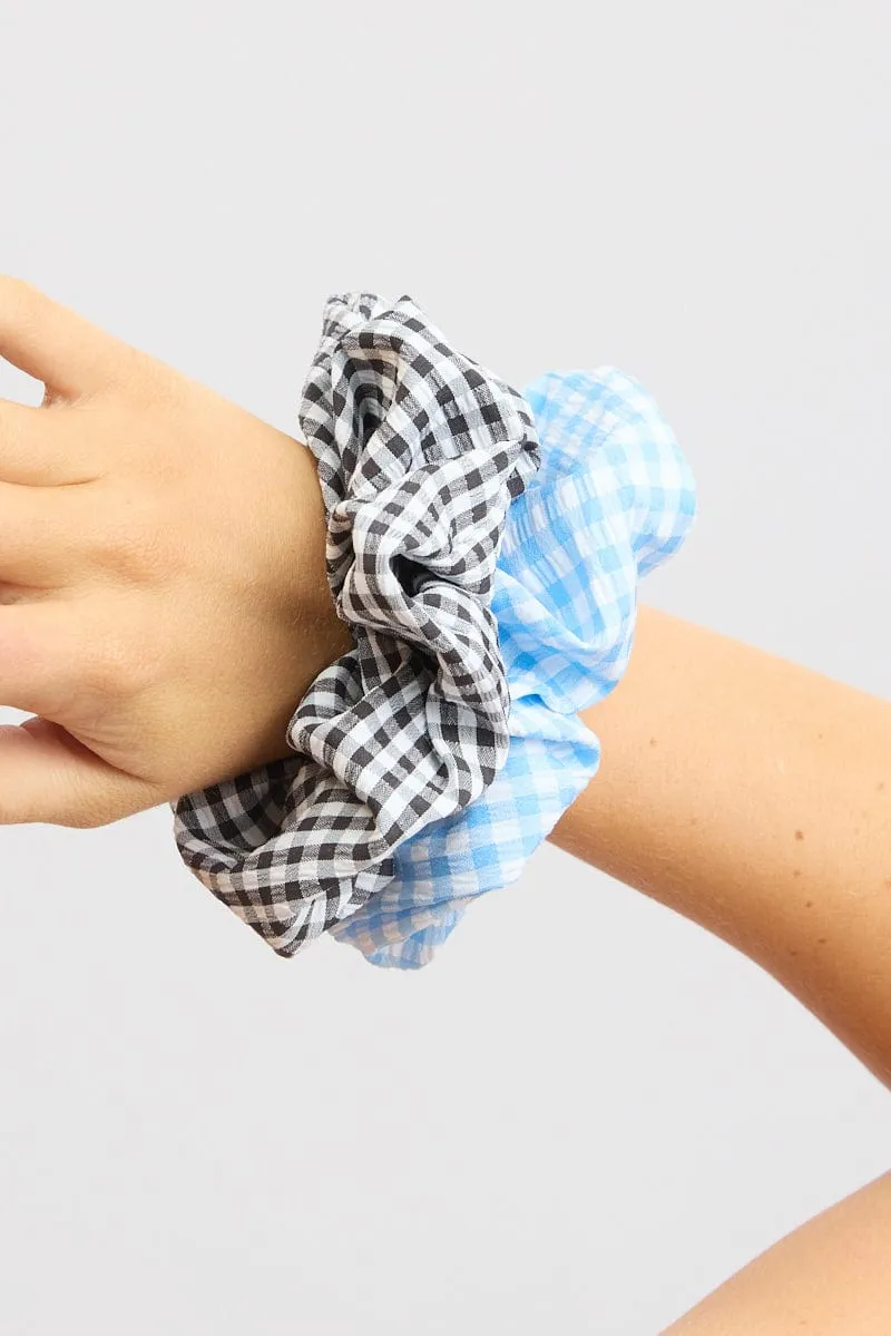 Multi Check 3 Pack Gingham Scrunchies sold by Ally Fashion product image thumbnail 3