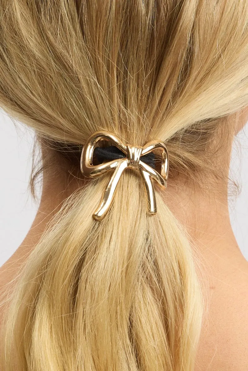 Gold Bow Detail Hair Tie sold by Ally Fashion product image thumbnail 2