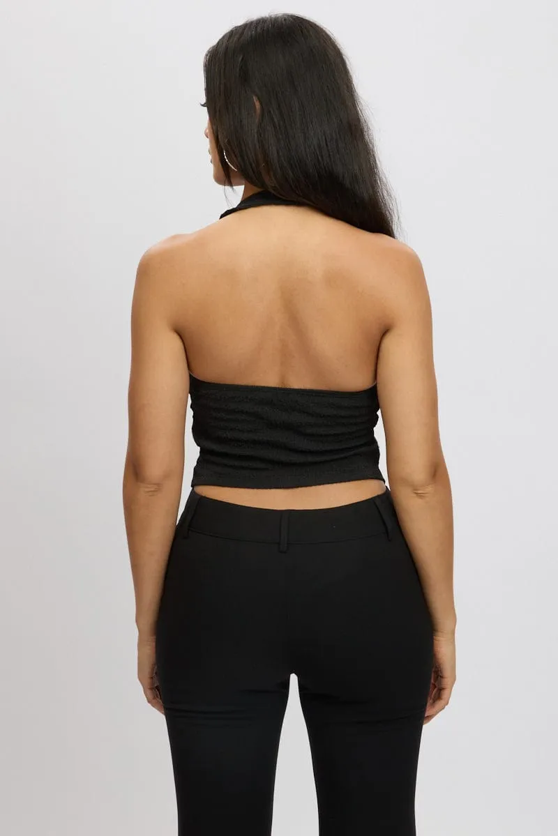 Black Halter Neck Top Metal Buckle sold by Ally Fashion product image thumbnail 5