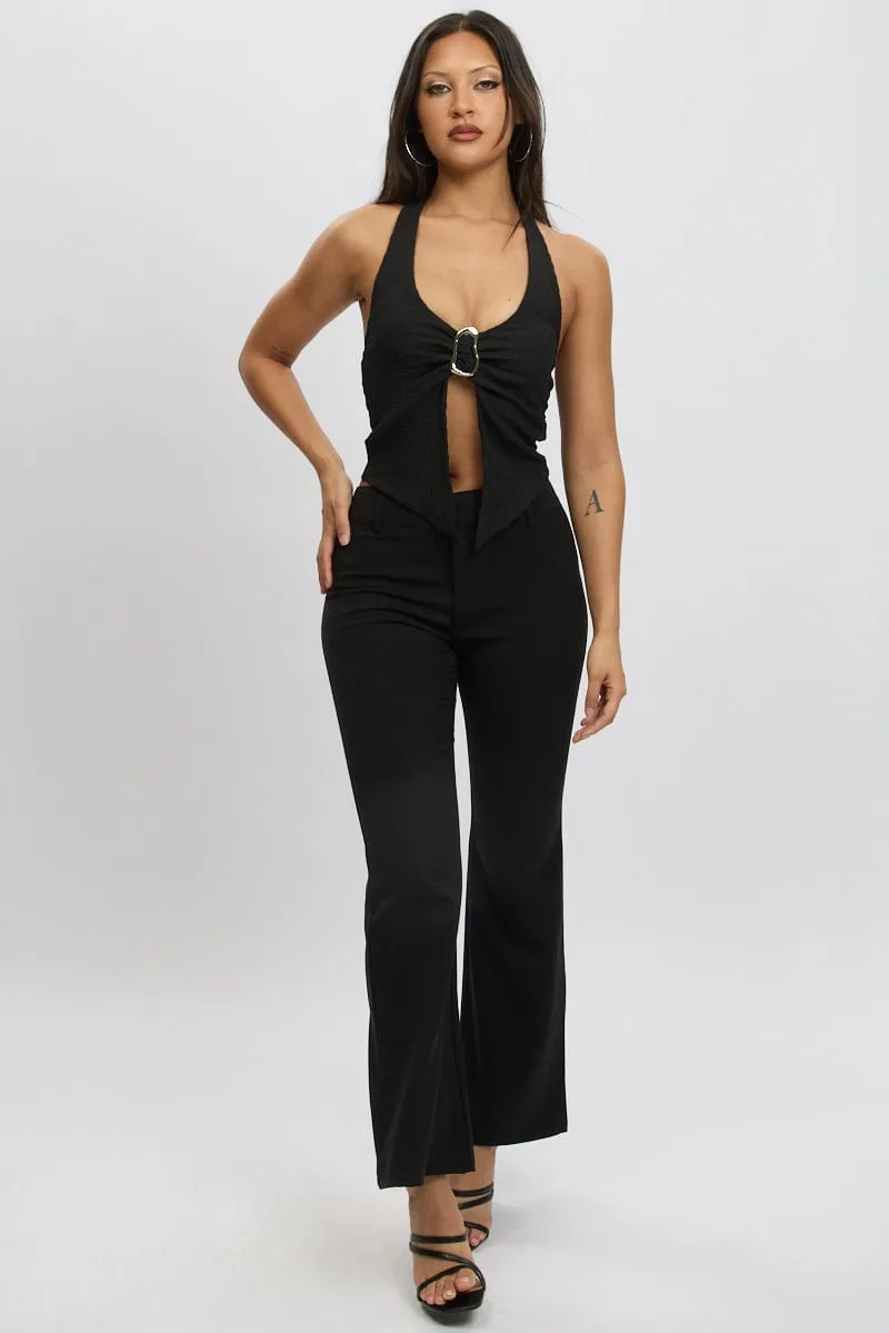 Black Halter Neck Top Metal Buckle sold by Ally Fashion product image thumbnail 2