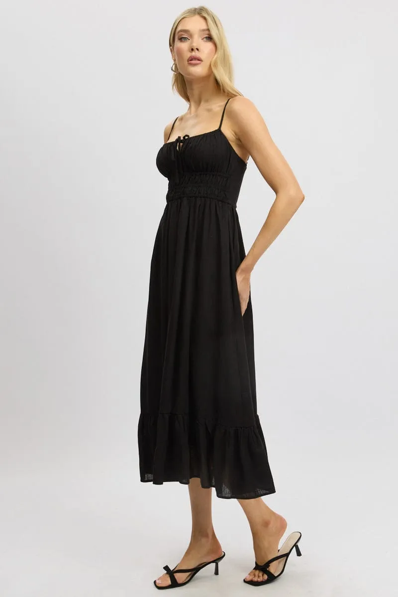 Black Midi Dress Tiered Strappy sold by Ally Fashion product image thumbnail 4