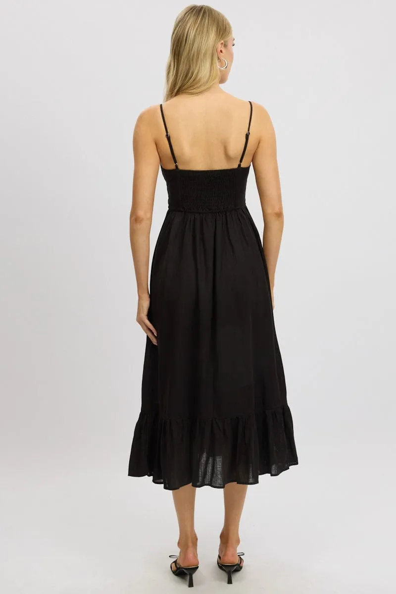Black Midi Dress Tiered Strappy sold by Ally Fashion product image thumbnail 5
