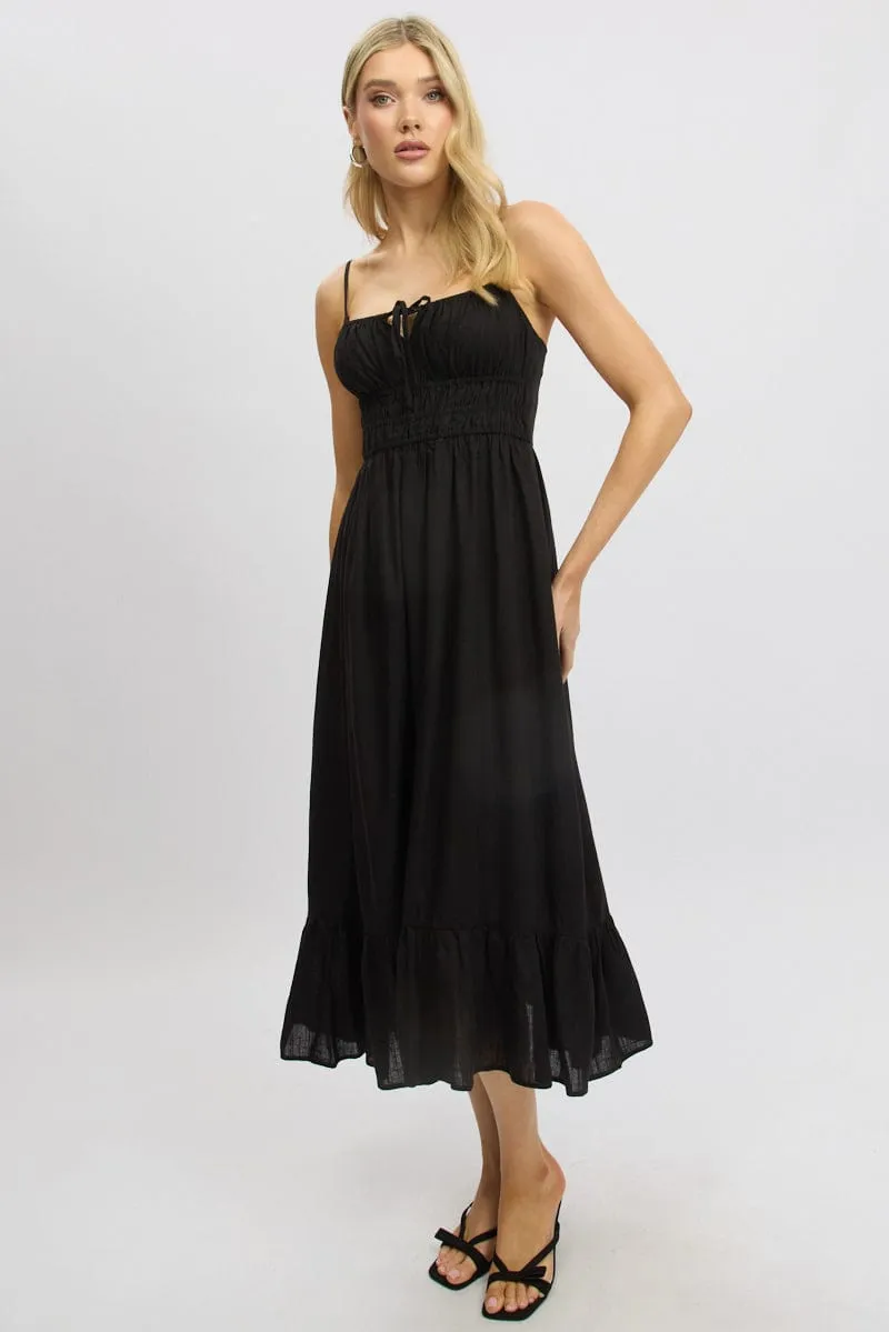 Black Midi Dress Tiered Strappy sold by Ally Fashion product image thumbnail 2