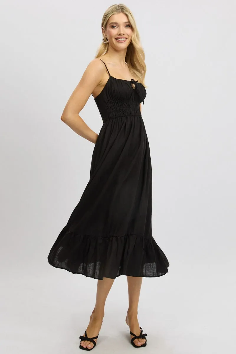 Black Midi Dress Tiered Strappy sold by Ally Fashion product image thumbnail 3