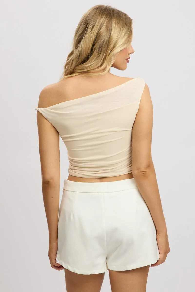 Beige Off Shoulder Top Mesh sold by Ally Fashion product image thumbnail 5