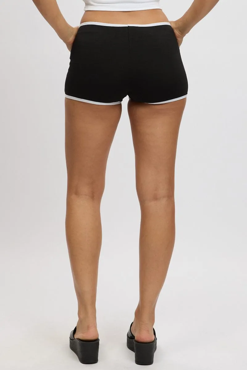 Black Shorts Contrast Binding sold by Ally Fashion product image thumbnail 5