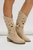 Beige Cut Out Western Cowboy Boots sold by Ally Fashion
