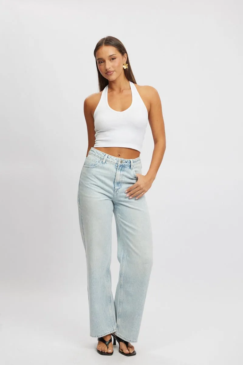 Denim Wide Leg Jeans High Rise sold by Ally Fashion product image thumbnail 2