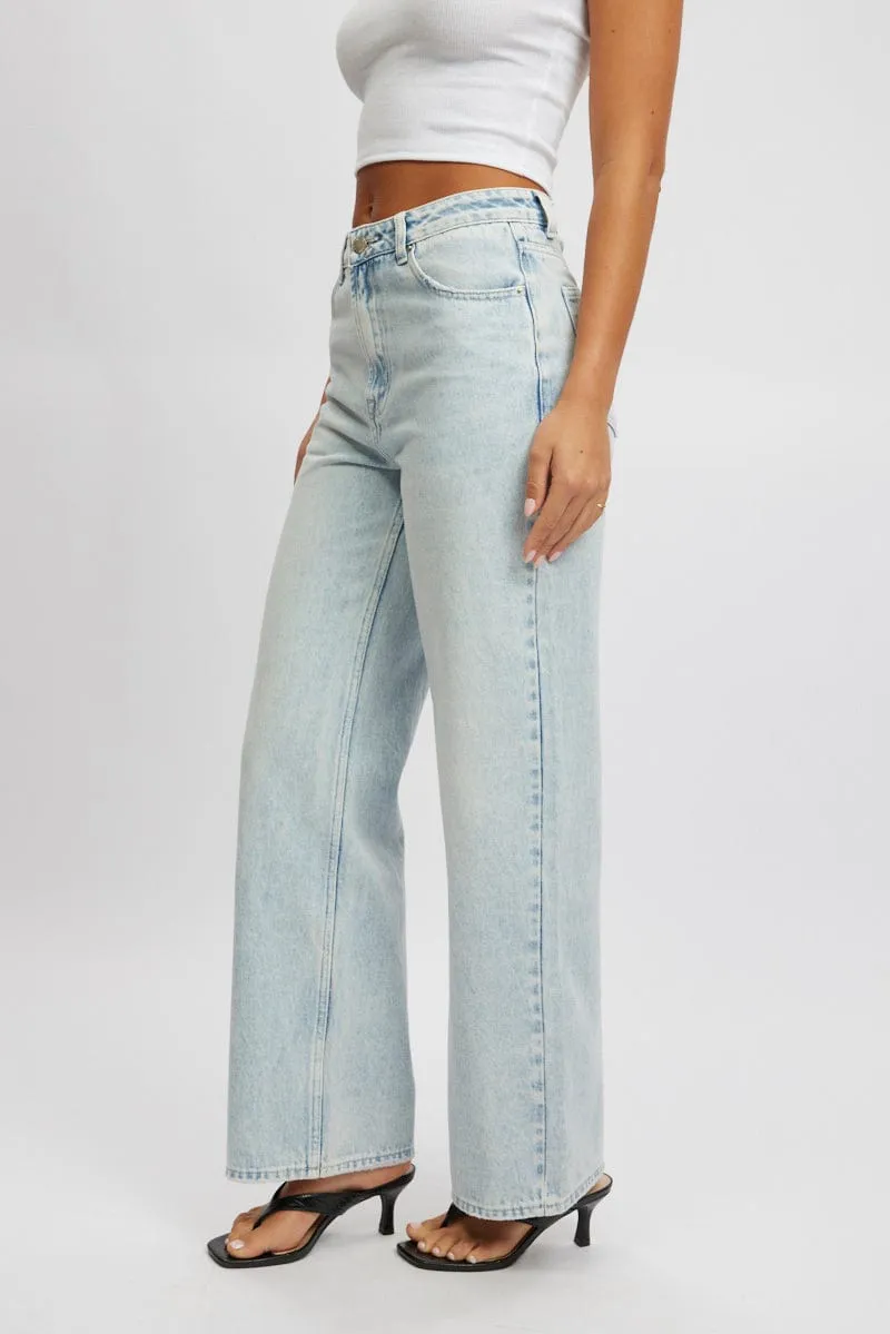 Denim Wide Leg Jeans High Rise sold by Ally Fashion product image thumbnail 3
