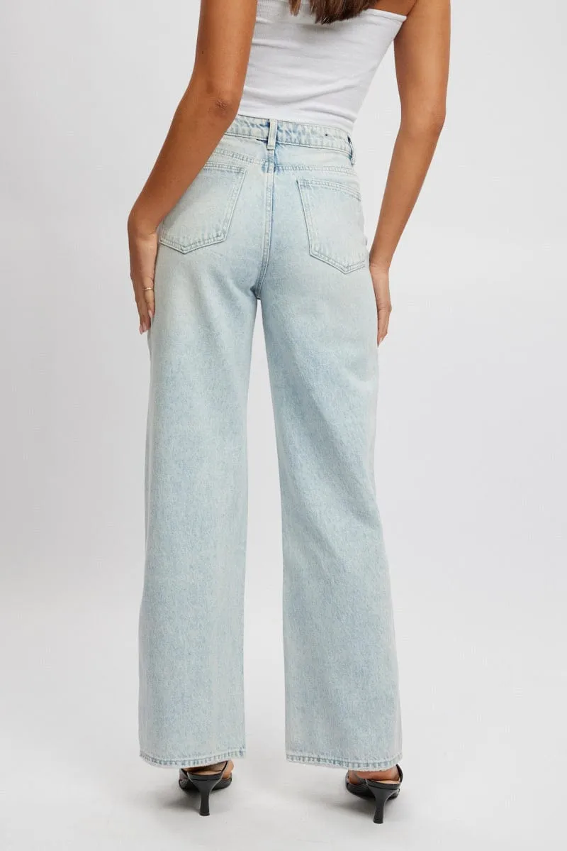 Denim Wide Leg Jeans High Rise sold by Ally Fashion product image thumbnail 4