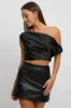 Black On Off Shoulder Satin Top sold by Ally Fashion