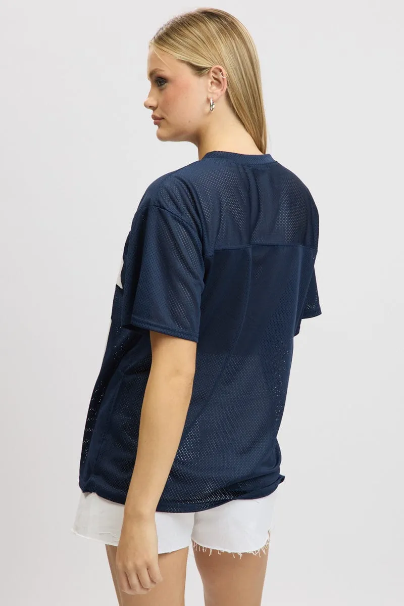 Blue Sport Tee Short Sleeve sold by Ally Fashion product image thumbnail 5
