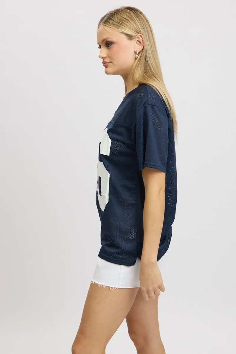 Blue Sport Tee Short Sleeve sold by Ally Fashion product image thumbnail 4
