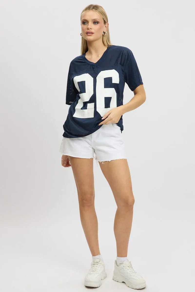 Blue Sport Tee Short Sleeve sold by Ally Fashion product image thumbnail 2