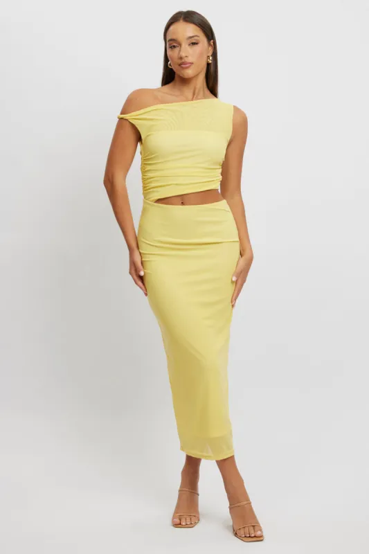 Yellow Bodycon Dress Maxi Mesh sold by Ally Fashion