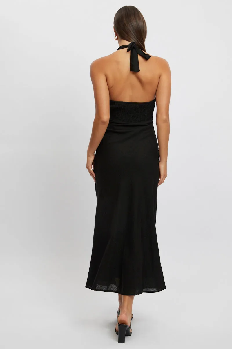 Black Midi Dress Halter Neck sold by Ally Fashion product image thumbnail 3