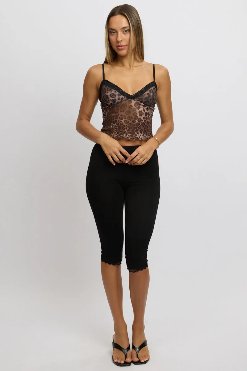 Brown Animal Print Singlet Top Mesh sold by Ally Fashion product image thumbnail 2