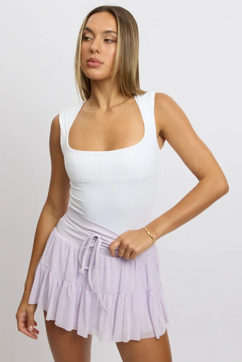 White Supersoft Bodysuit Scoop Neck sold by Ally Fashion