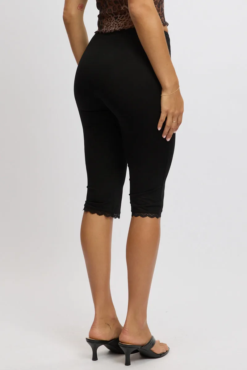 Black Capri Pants Lace Trim sold by Ally Fashion product image thumbnail 5