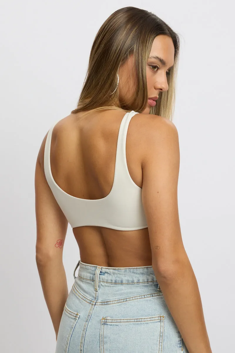 White Bralette Seamless Cropped sold by Ally Fashion product image thumbnail 4