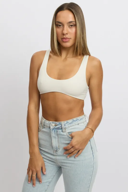 White Bralette Seamless Cropped sold by Ally Fashion