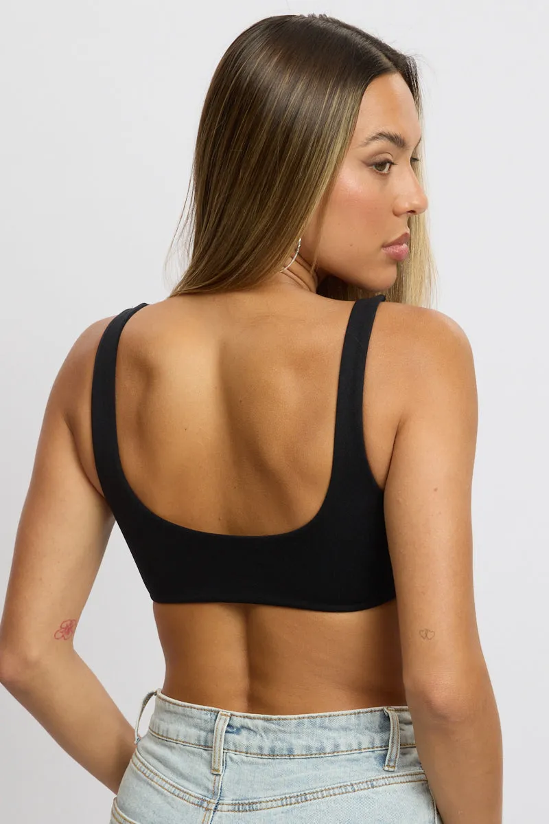 Black Bralette Seamless Cropped sold by Ally Fashion product image thumbnail 4
