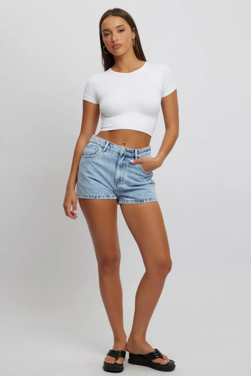 Denim Relaxed Shorts High Rise sold by Ally Fashion product image thumbnail 3