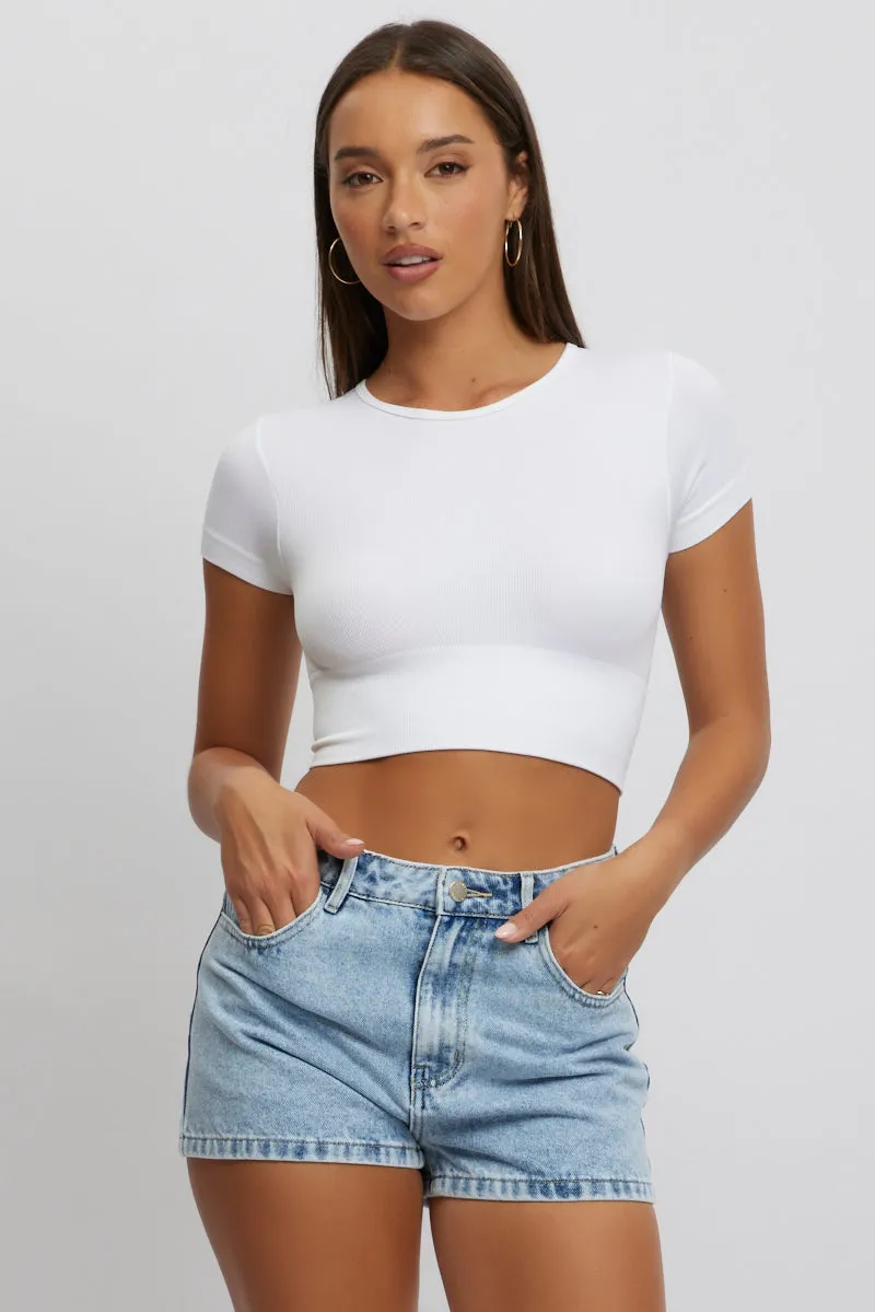 Denim Relaxed Shorts High Rise sold by Ally Fashion