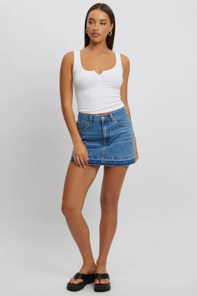 White Rib Tank Button Front sold by Ally Fashion product image thumbnail 2