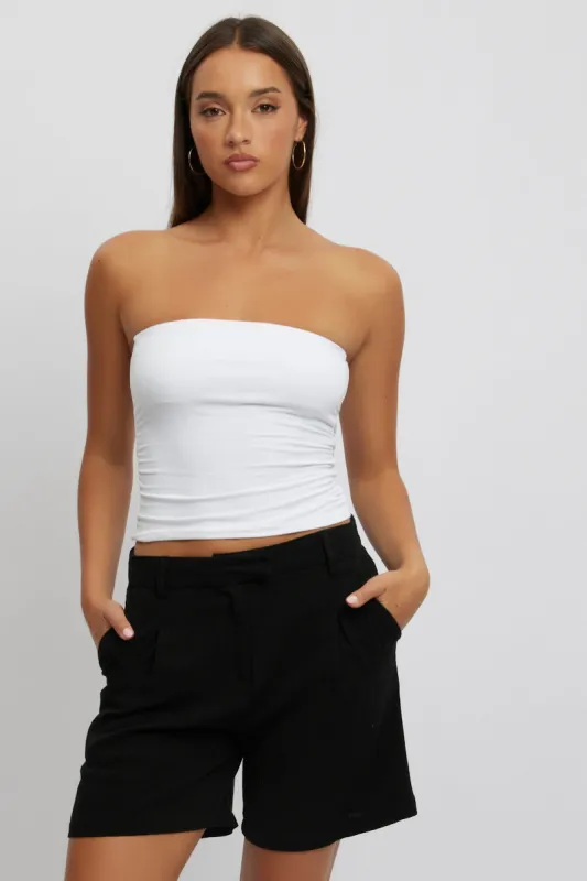 Black Relaxed Shorts Mid Rise sold by Ally Fashion