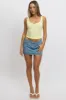 Yellow Rib Tank Button Front sold by Ally Fashion