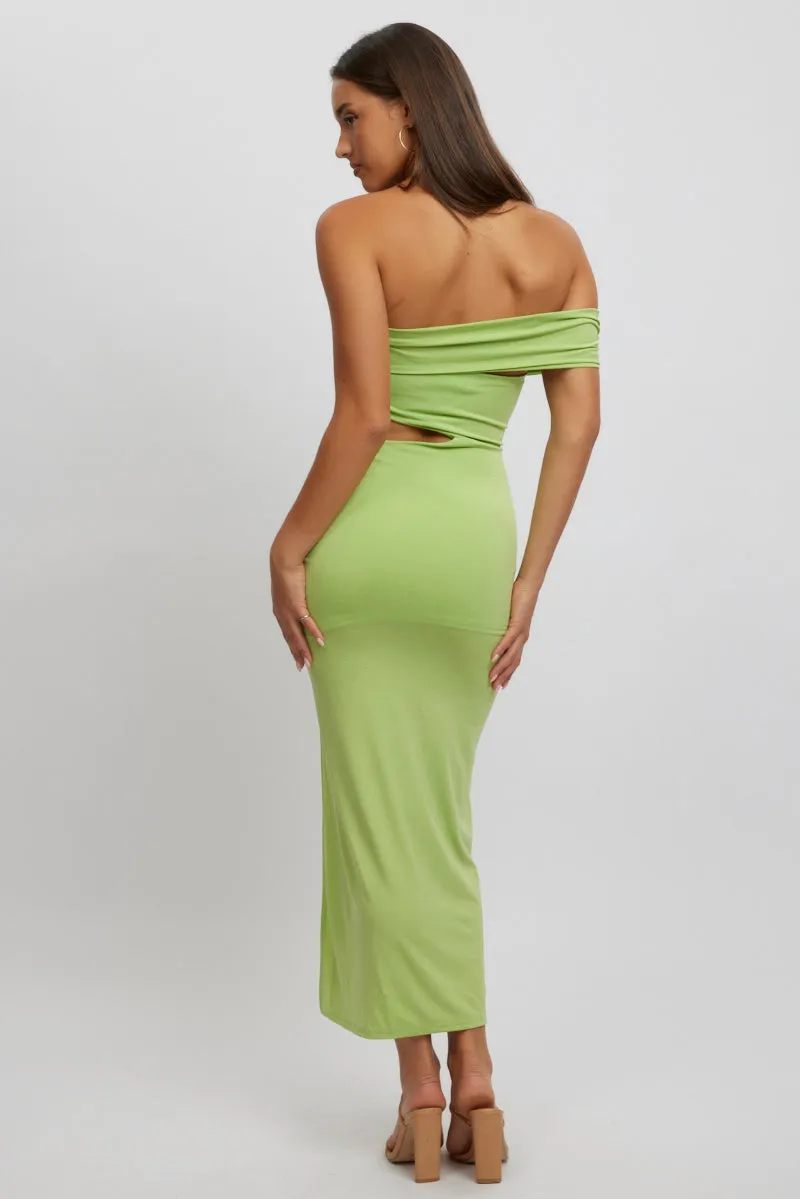 Green Bodycon Dress One Shoulder Maxi sold by Ally Fashion product image thumbnail 4
