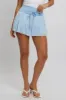 Blue Flare Skort Skirt High Rise Mini Mesh Tiered sold by Ally Fashion