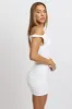 White Bodycon Dress Twist Off Shoulder Mini sold by Ally Fashion