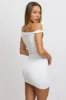 White Bodycon Dress Twist Off Shoulder Mini sold by Ally Fashion