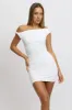 White Bodycon Dress Twist Off Shoulder Mini sold by Ally Fashion