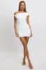 White Bodycon Dress Twist Off Shoulder Mini sold by Ally Fashion