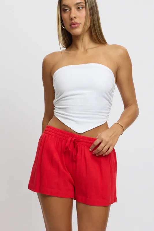 Red Shorts Elasticated Waist sold by Ally Fashion