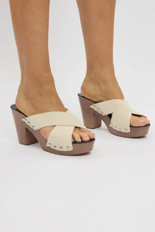 White Cross Strap Platform Sandals sold by Ally Fashion