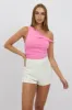 Pink Supersoft Top Twist off Shoulder sold by Ally Fashion