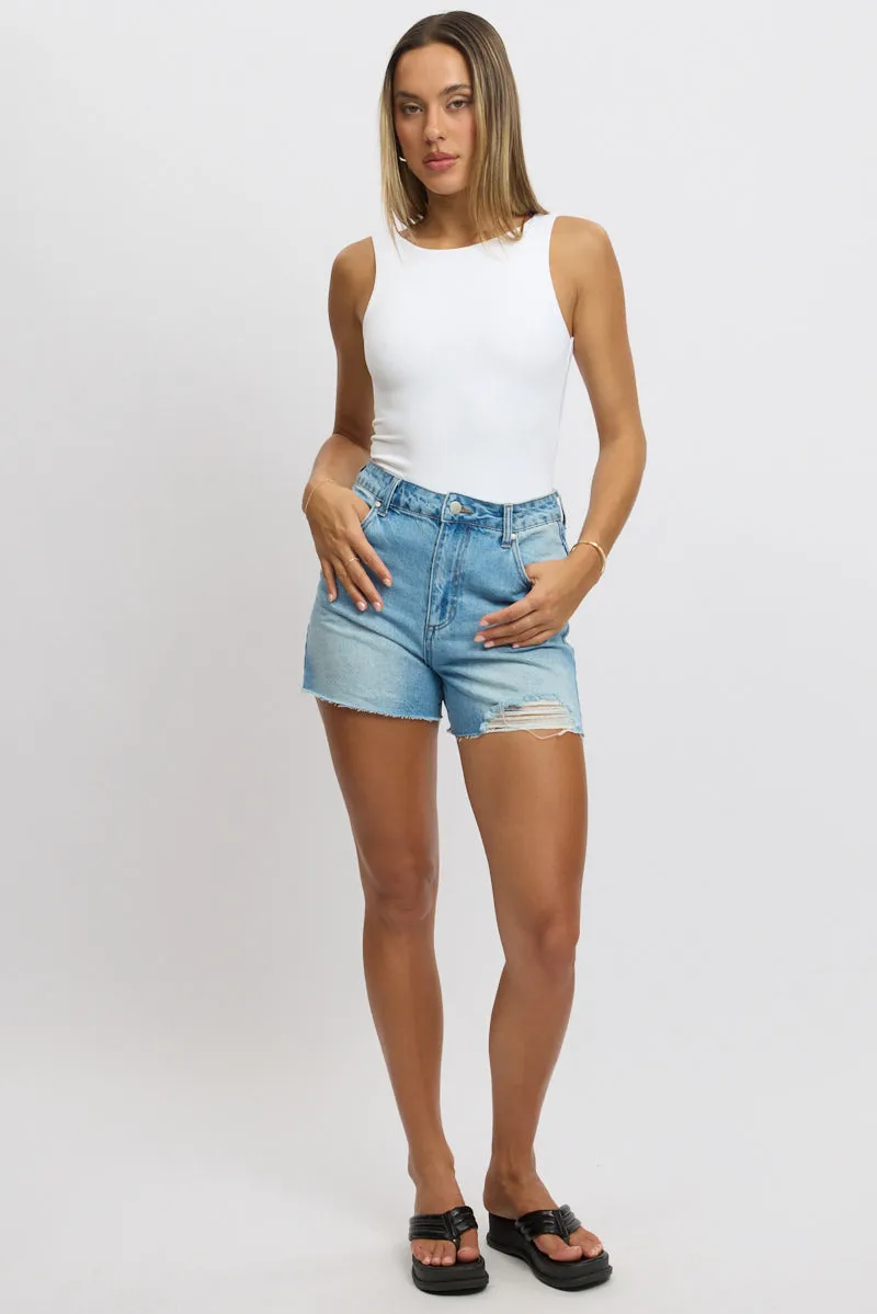 White Bodysuit Sleeveless Open Back Supersoft sold by Ally Fashion product image thumbnail 2