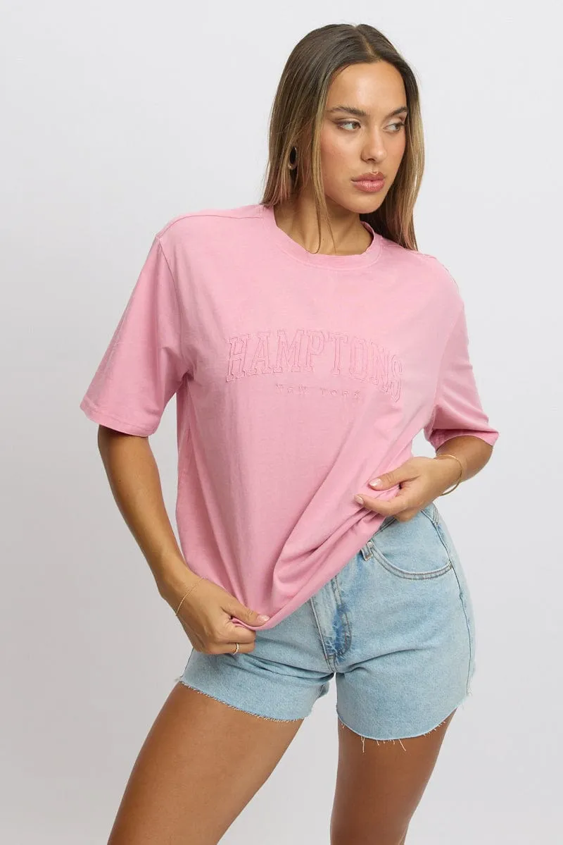 Pink Graphic Tee Short Sleeve sold by Ally Fashion product image thumbnail 3