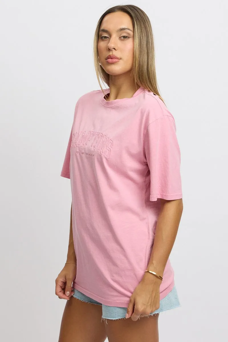 Pink Graphic Tee Short Sleeve sold by Ally Fashion product image thumbnail 4