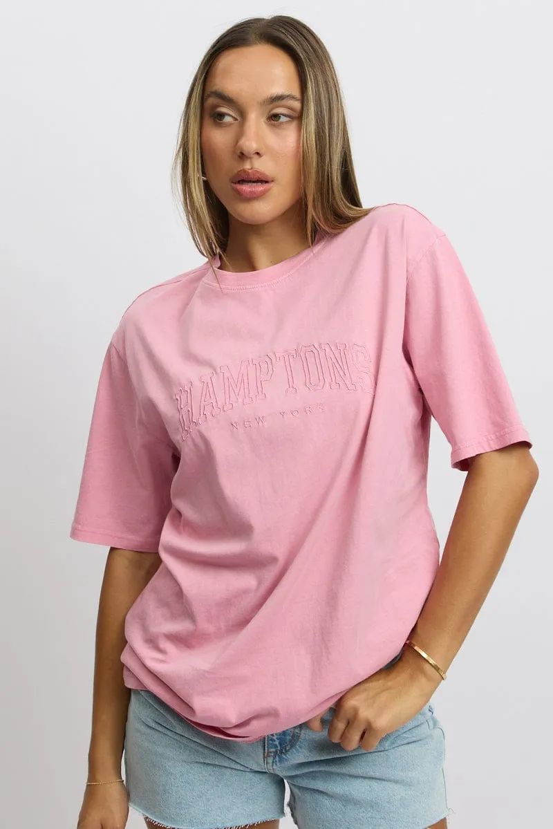 Pink Graphic Tee Short Sleeve sold by Ally Fashion