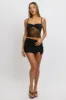 Black Singlet Top Twist Front sold by Ally Fashion